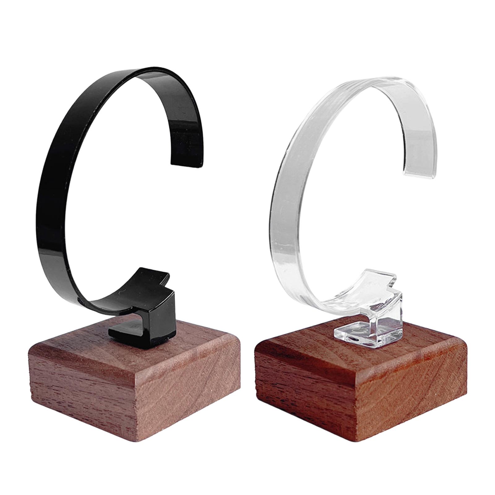 Jewelry And Watches Inc - C型時計ディスプレイスタンドツール収納安定した木製ベースオーガナイザー腕時計ホルダーカウンターショーケースストアドレッサーショップ用