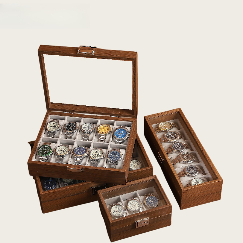 木目調時計ボックス 2/3/6/10 スロット時計ディスプレ - Watch Display Box のレビューと価格